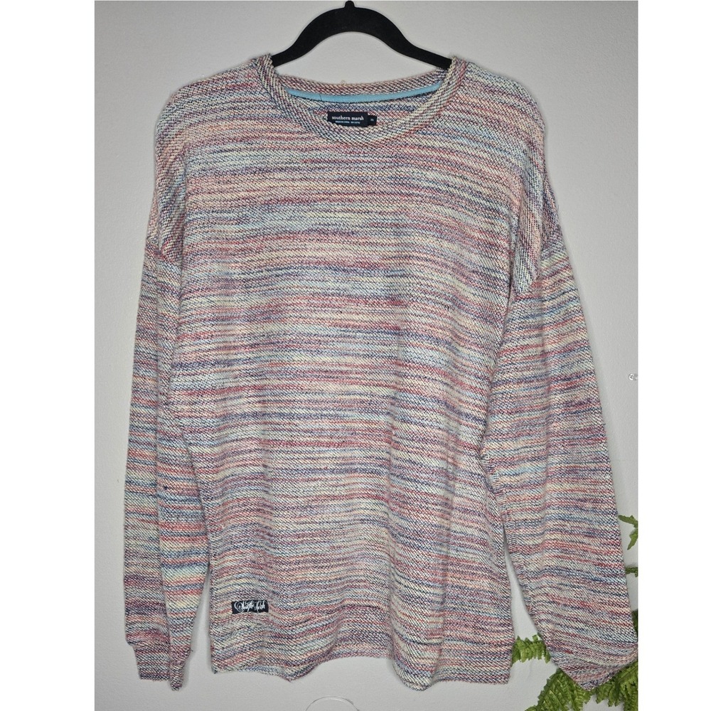 Southern Marsh Marled Crewneck Pullover Sweater Multicolor Size Medium - Picture 2 of 11